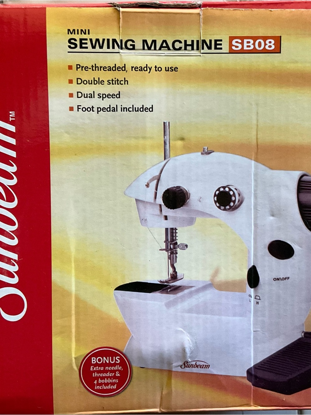 Sunbeam White Mini Sewing Machine SB08